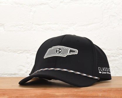 Tennessee State Flag Leather Engraved Dri-fit Performance Rope Hat