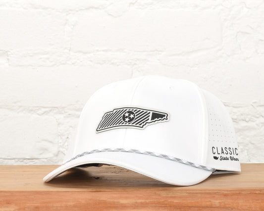 Tennessee State Flag Leather Engraved Dri-fit Performance Rope Hat