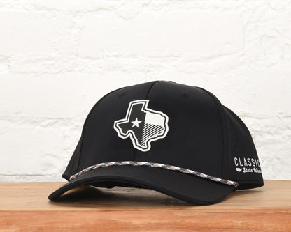Texas State Flag Leather Engraved Dri-fit Performance Rope Hat