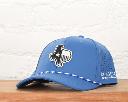 Texas State Flag Leather Engraved Dri-fit Performance Rope Hat