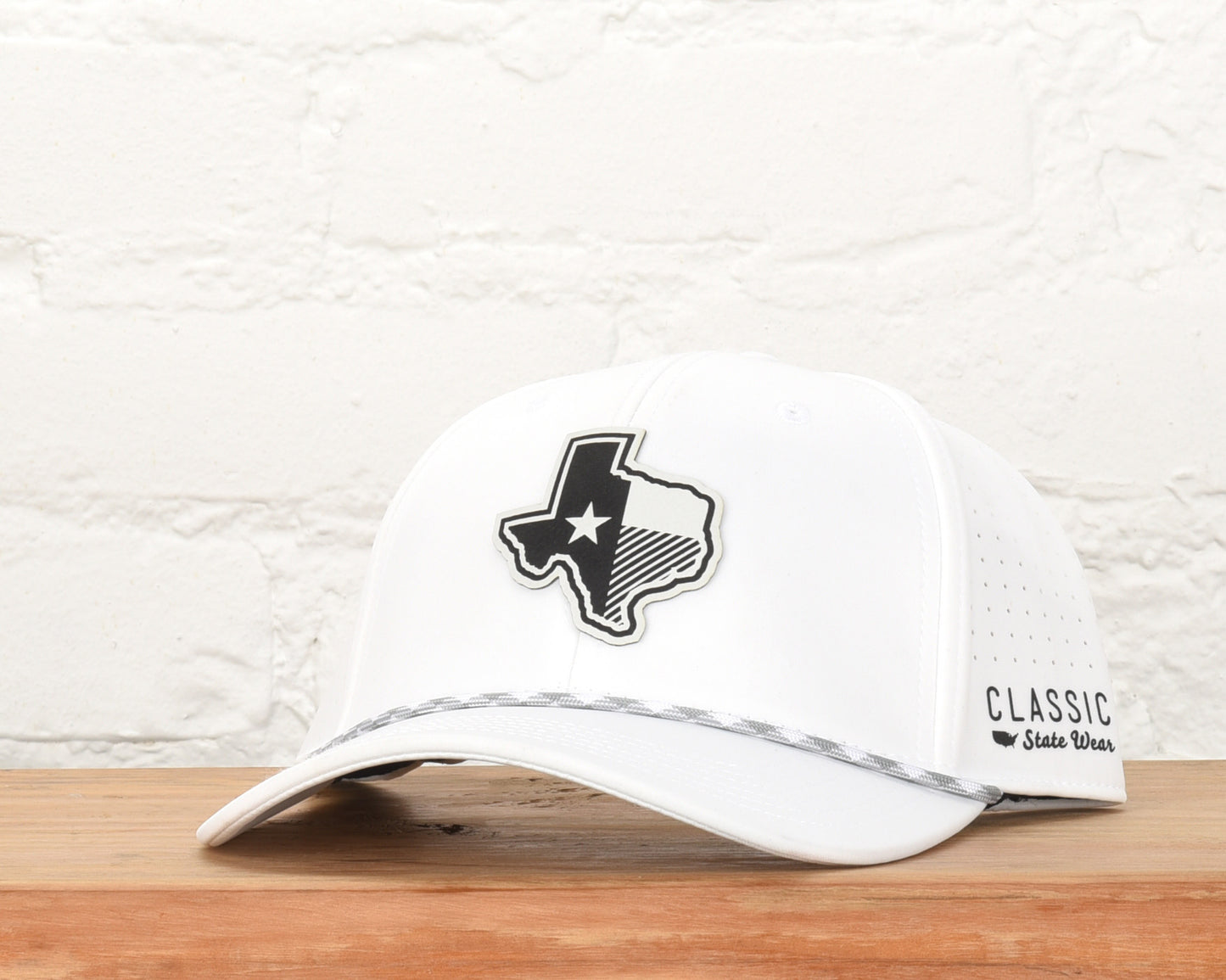 Texas State Flag Leather Engraved Dri-fit Performance Rope Hat