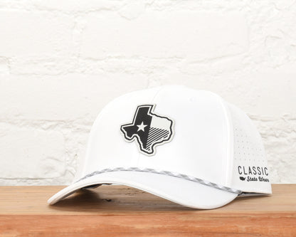 Texas State Flag Leather Engraved Dri-fit Performance Rope Hat