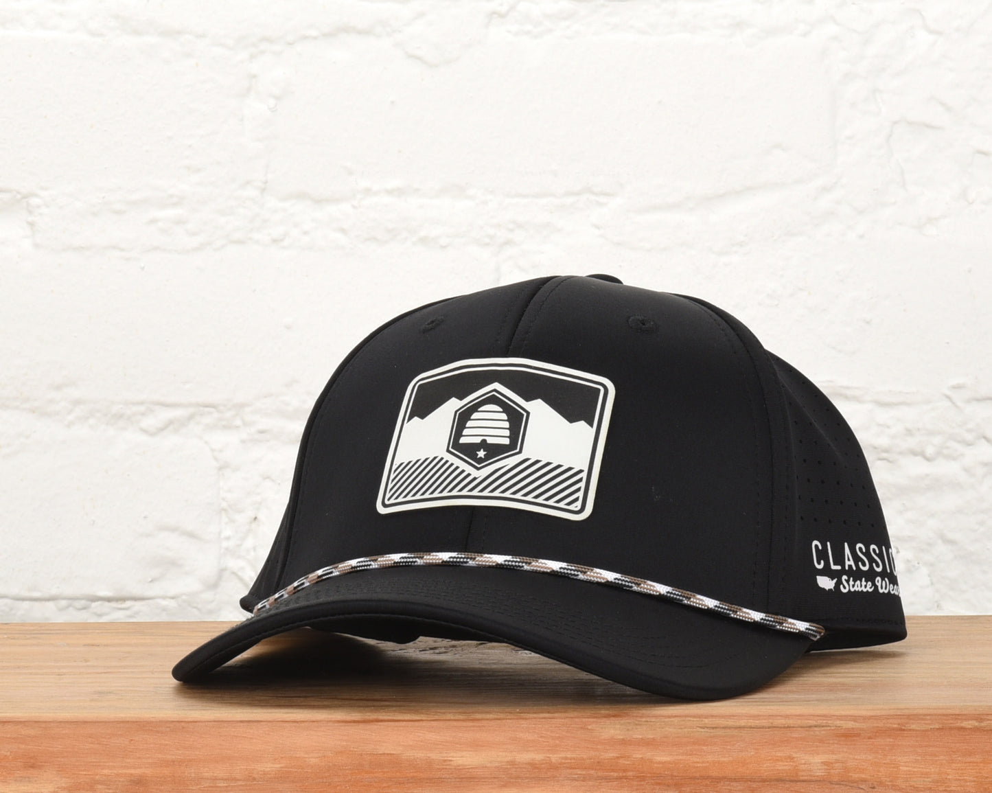 Utah State Flag Leather Engraved Dri-fit Performance Rope Hat