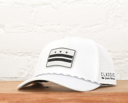 Washington DC City Flag Leather Engraved Dri-fit Performance Rope Hat
