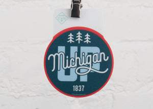 Michigan "UP" Circle Sticker