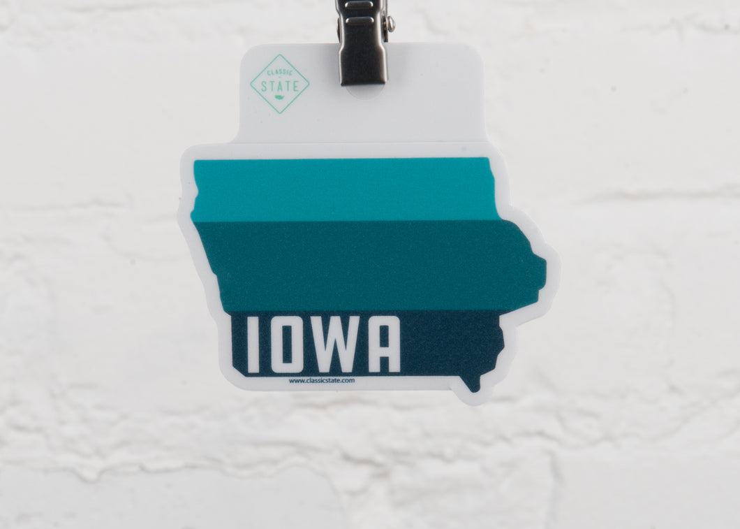 Iowa Ombre State Shape Sticker