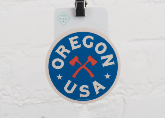 Oregon Axe Circle Sticker