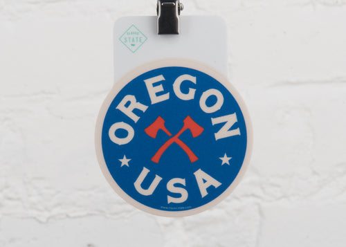 Oregon Axe Circle Sticker
