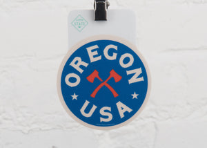 Oregon Axe Circle Sticker