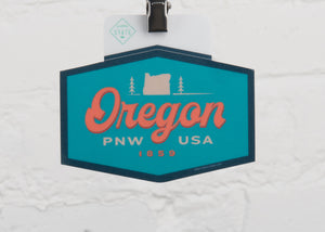 Oregon Hexagon Script Sticker