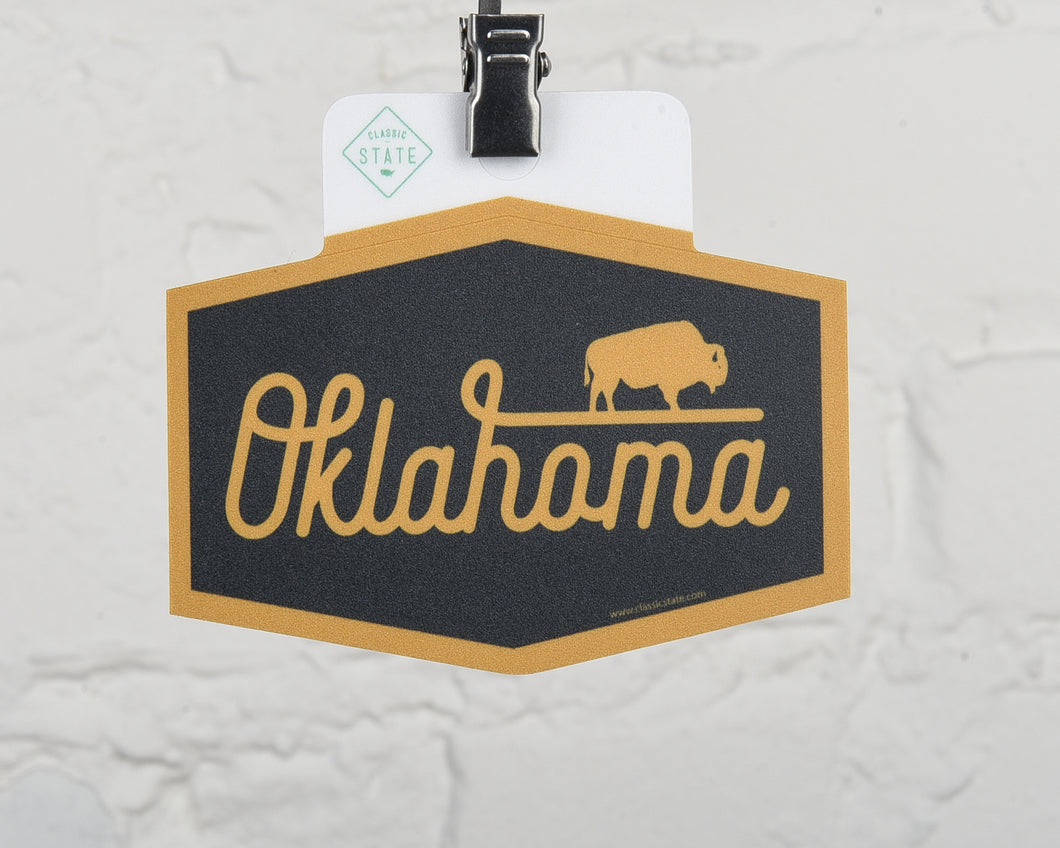 Oklahoma Buffalo Script Sticker