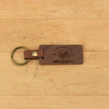 Load image into Gallery viewer, Mississippi Wood/Leather Keychain