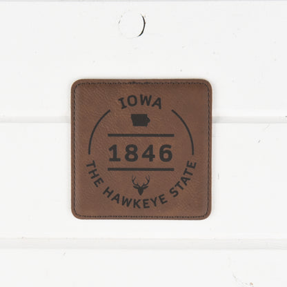 Iowa PU Leather Coasters