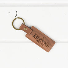 Load image into Gallery viewer, Idaho Wood/Leather Keychain
