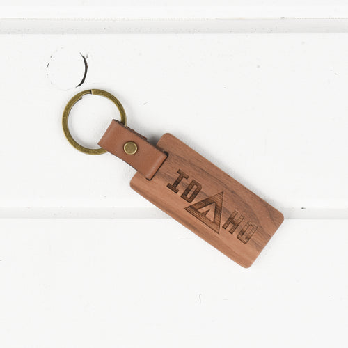 Idaho Wood/Leather Keychain