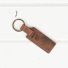 Load image into Gallery viewer, Iowa Wood/Leather Keychain