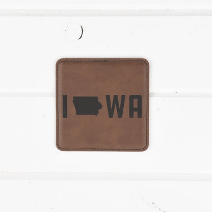 Iowa PU Leather Coasters