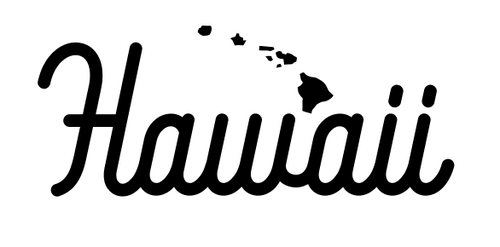 Hawaii Script Decal