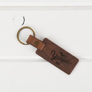 Michigan Wood/Leather Keychain