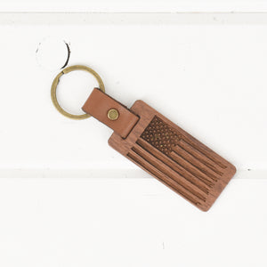 USA Collection - Wood/Leather Keychains