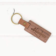 Load image into Gallery viewer, Arizona Wood/Leather Keychain