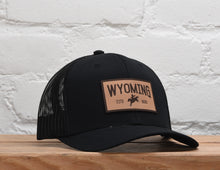Load image into Gallery viewer, Wyoming Cowboy Leather Patch Snapback