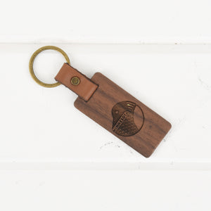Minnesota Wood/Leather Keychain