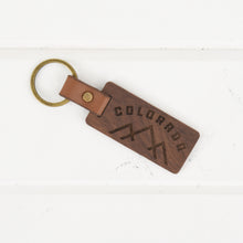Load image into Gallery viewer, Colorado Wood/Leather Keychain