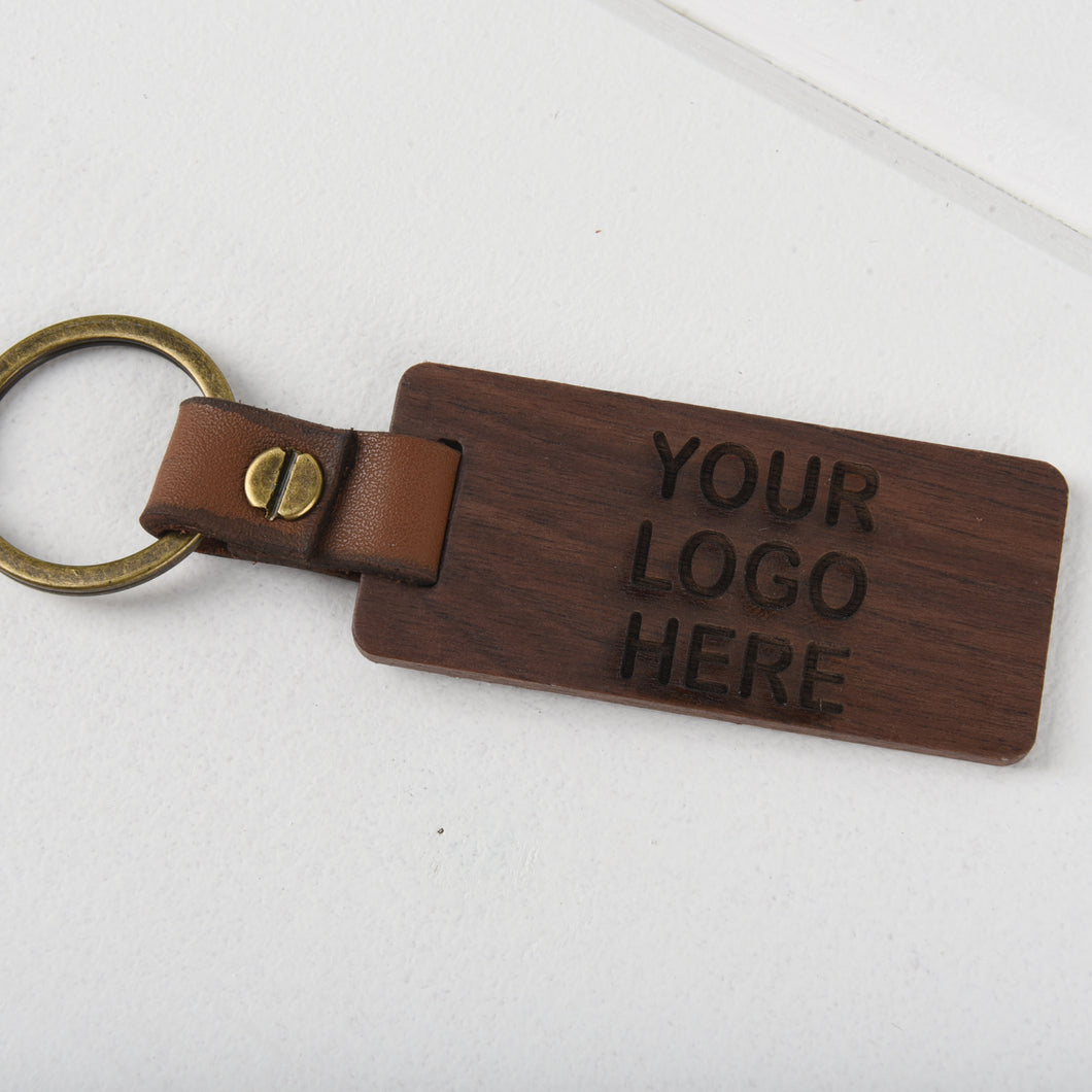 Custom Wood/Leather Keychain